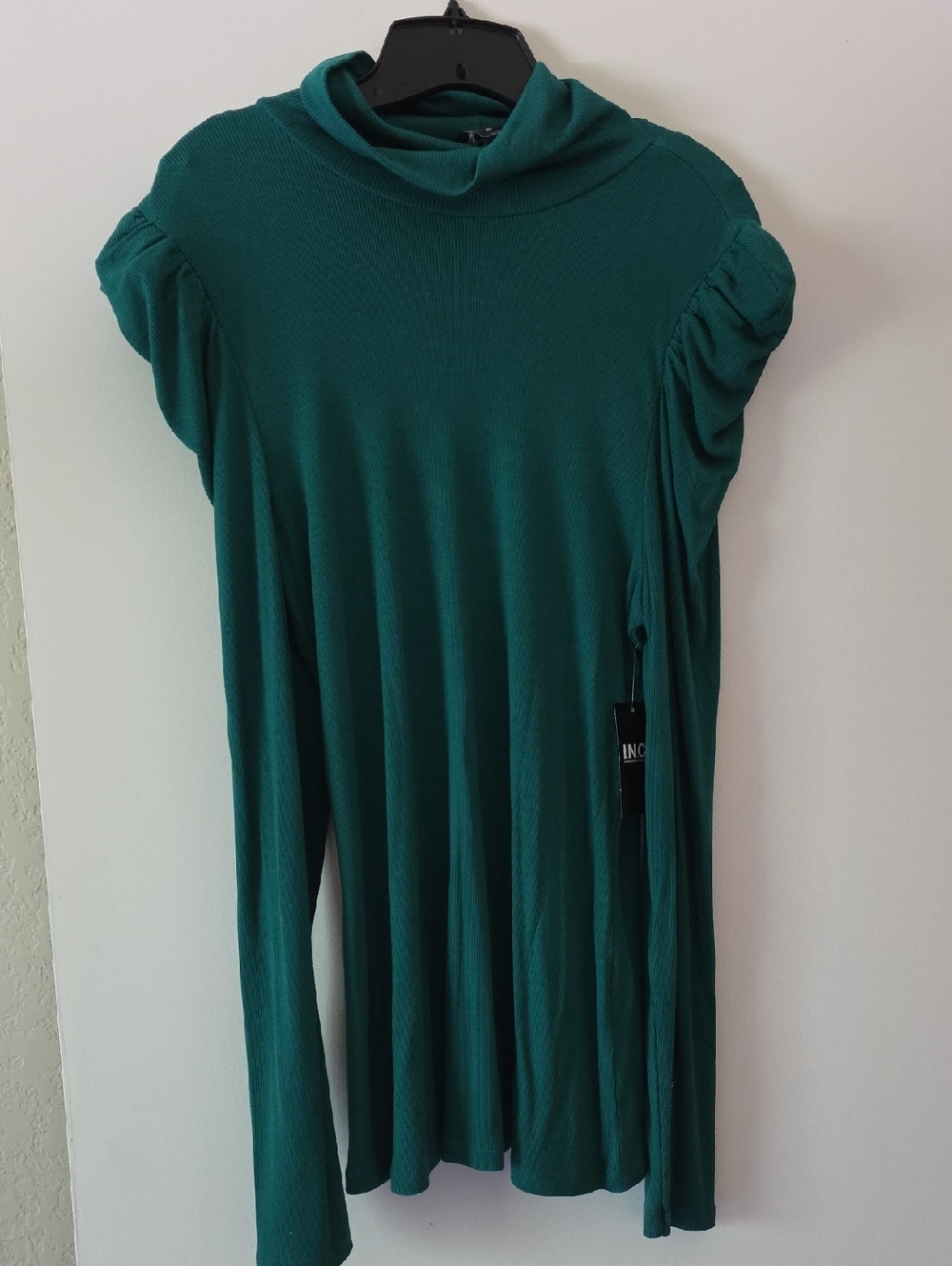 INC International Concepts Teal Long Sleeve Turtleneck Top